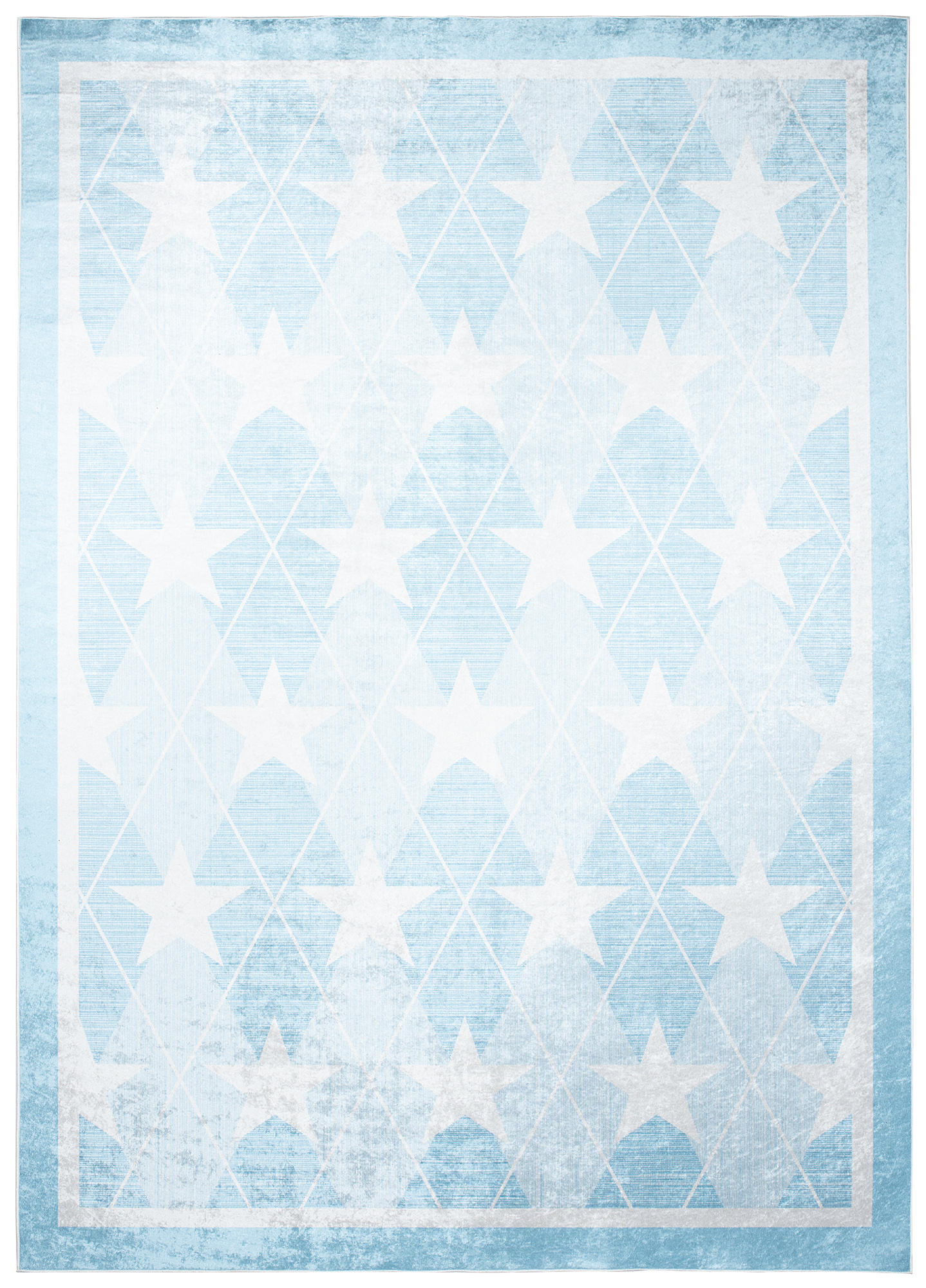 Alfombra Infantil Emma Lavable Antideslizante Azul Estrellas