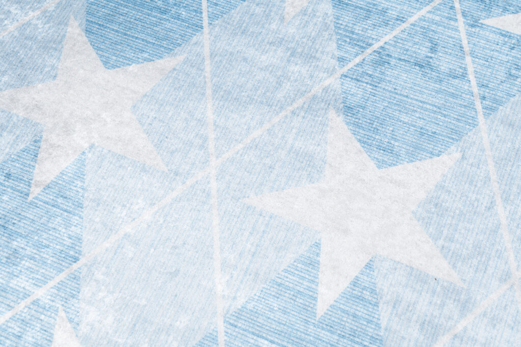 Alfombra Infantil Emma Lavable Antideslizante Azul Estrellas