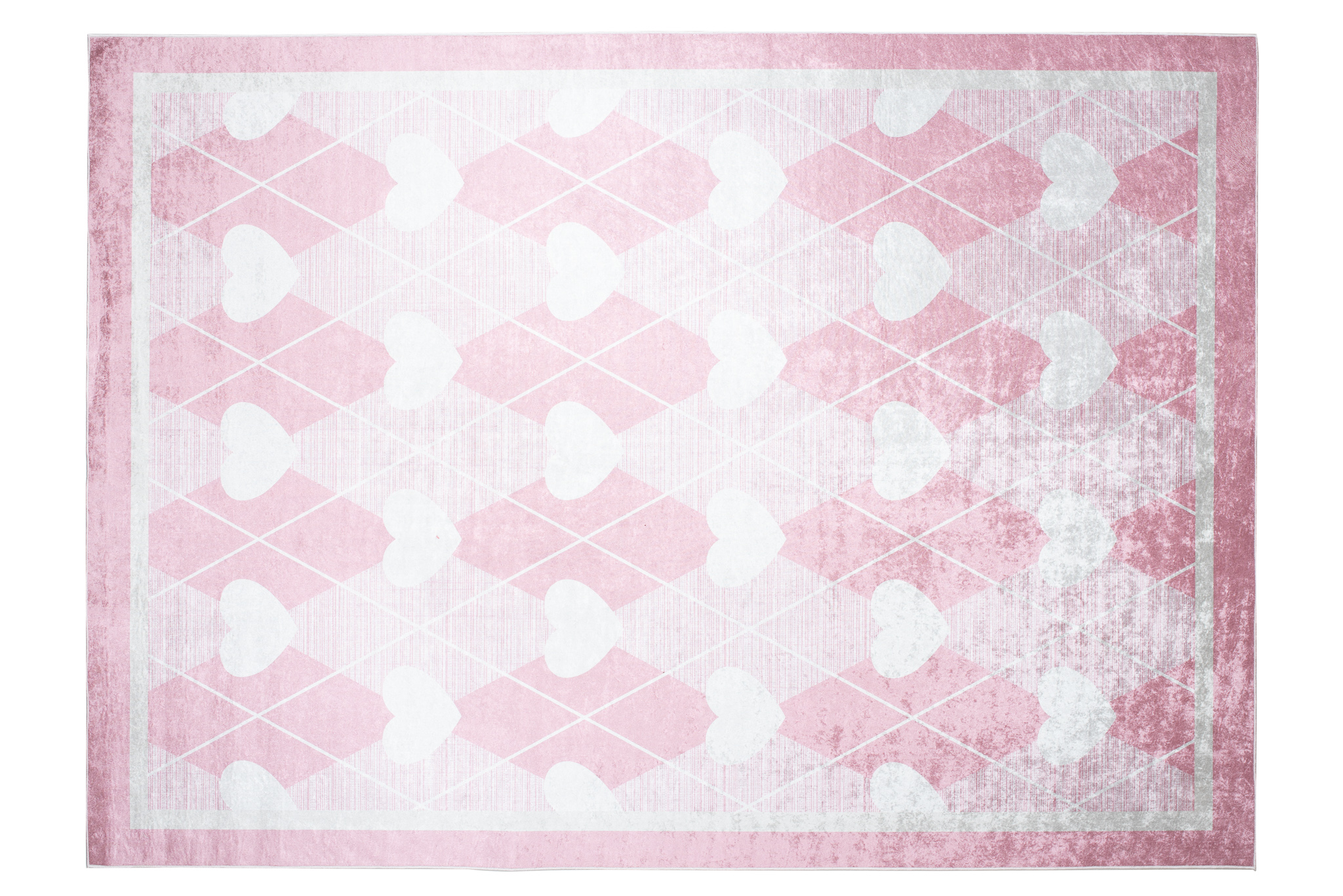 Alfombra Infantil Emma Lavable Antideslizante Rosa Corazones