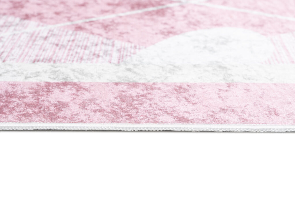 Alfombra Infantil Emma Lavable Antideslizante Rosa Corazones