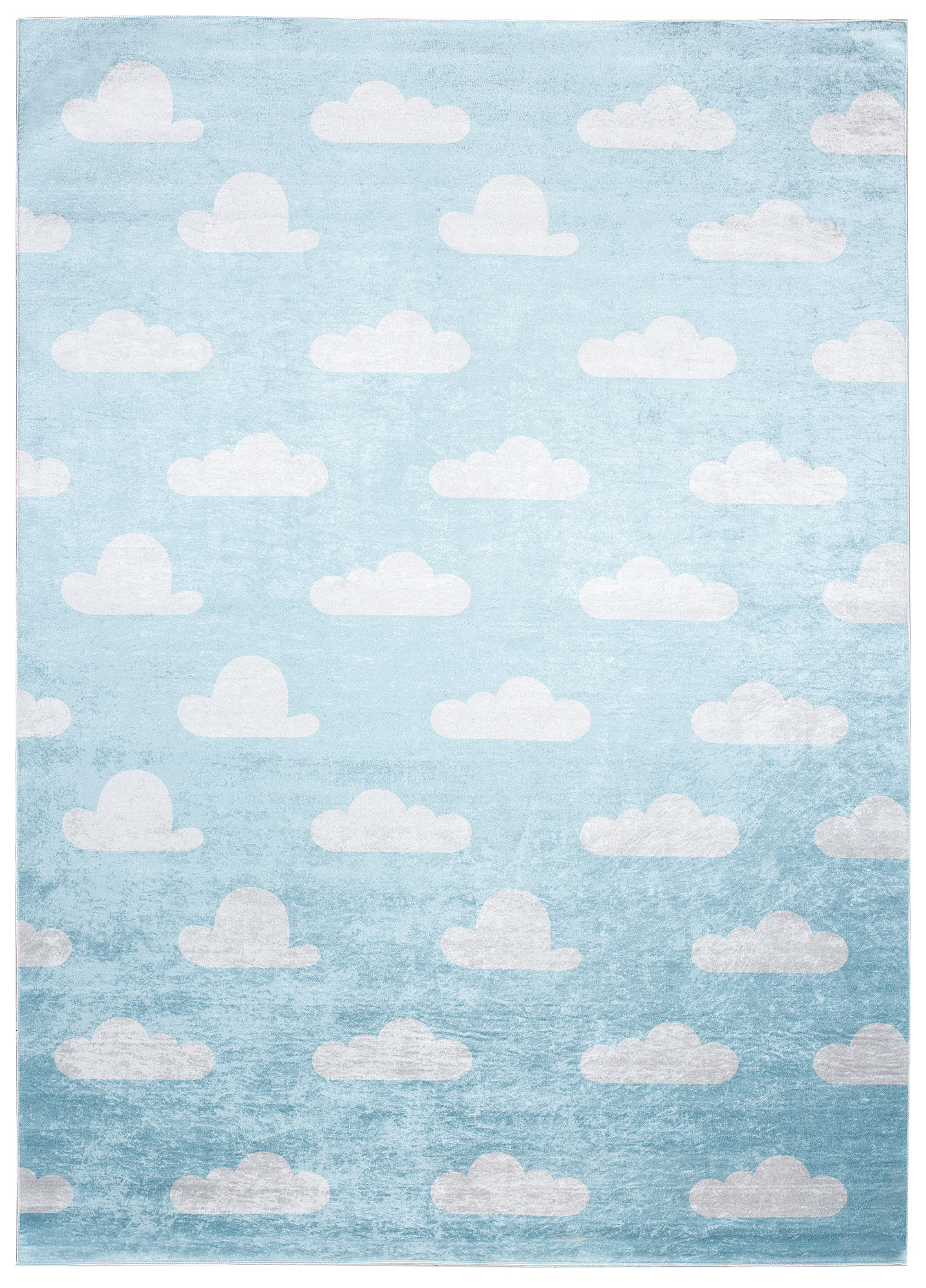 Alfombra Infantil Emma Azul Claro Nubes Antideslizante