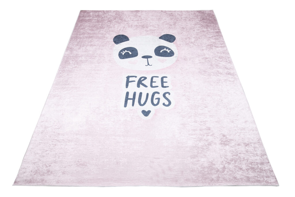 Alfombra Infantil Emma Rosa Panda Antideslizante