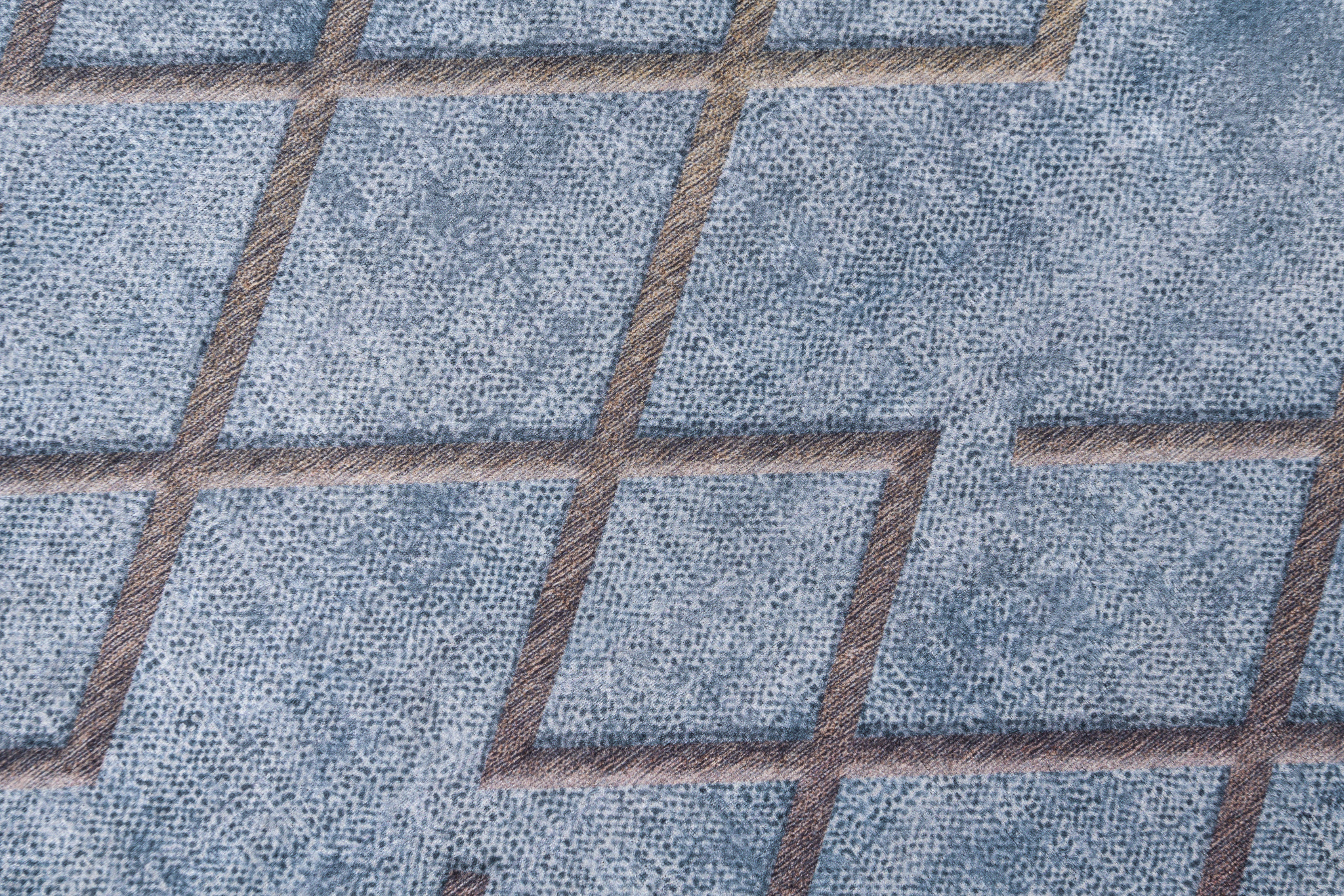 Alfombra Toscana Geométrica Azul Cuadrados Dorados