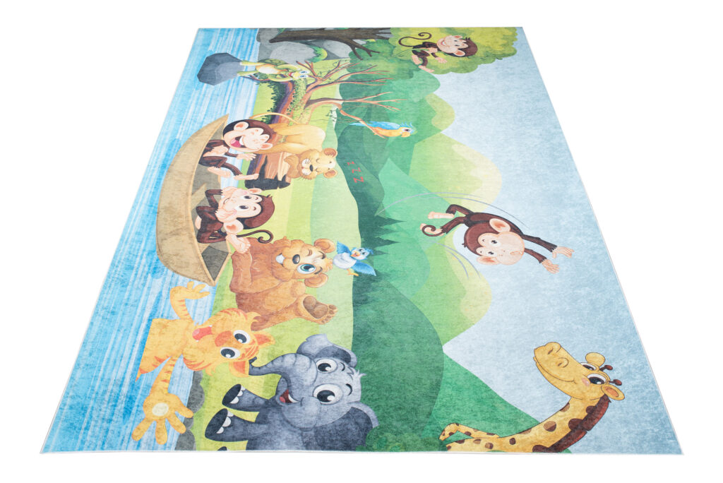 Alfombra Infantil Emma Lavable Antideslizante Safari Río