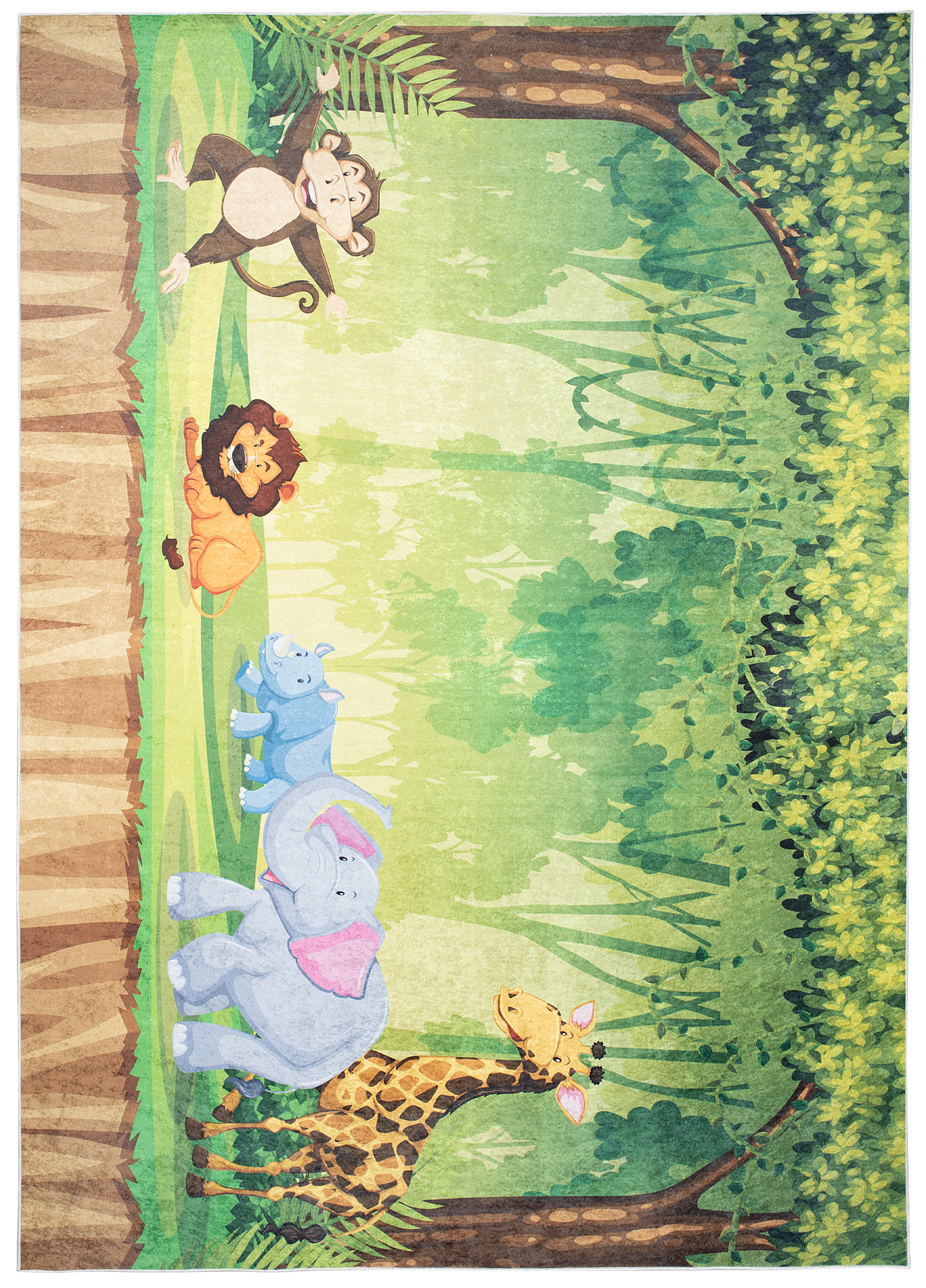 Alfombra Infantil Emma Lavable Antideslizante Safari Selva