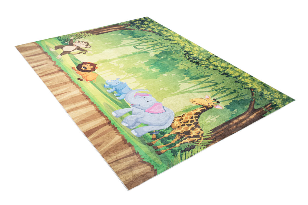 Alfombra Infantil Emma Lavable Antideslizante Safari Selva