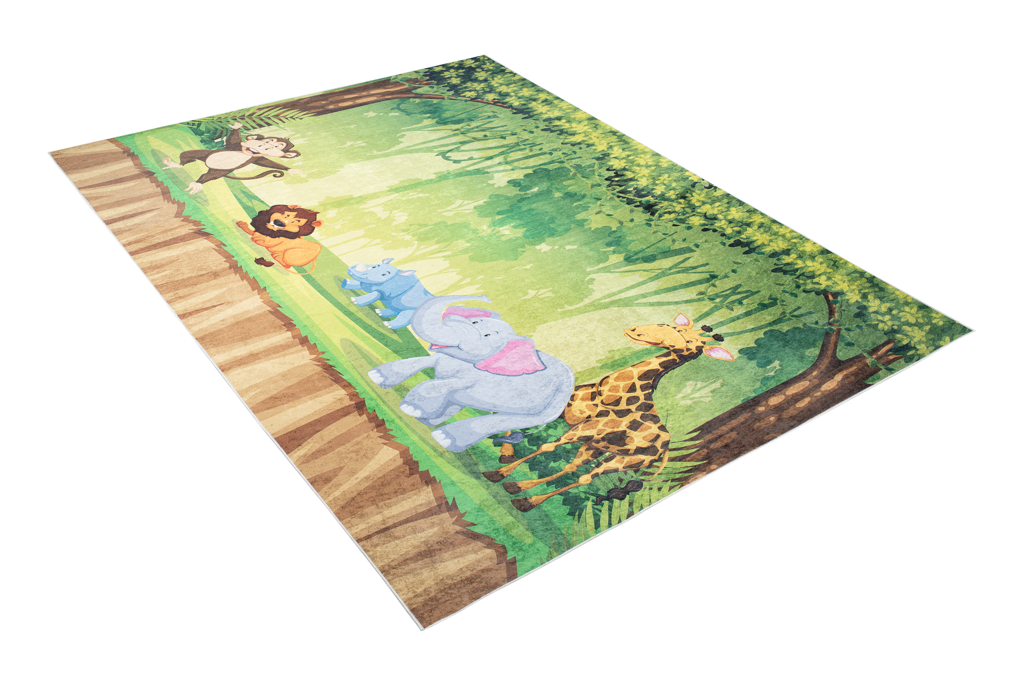 Alfombra Infantil Emma Lavable Antideslizante Safari Selva