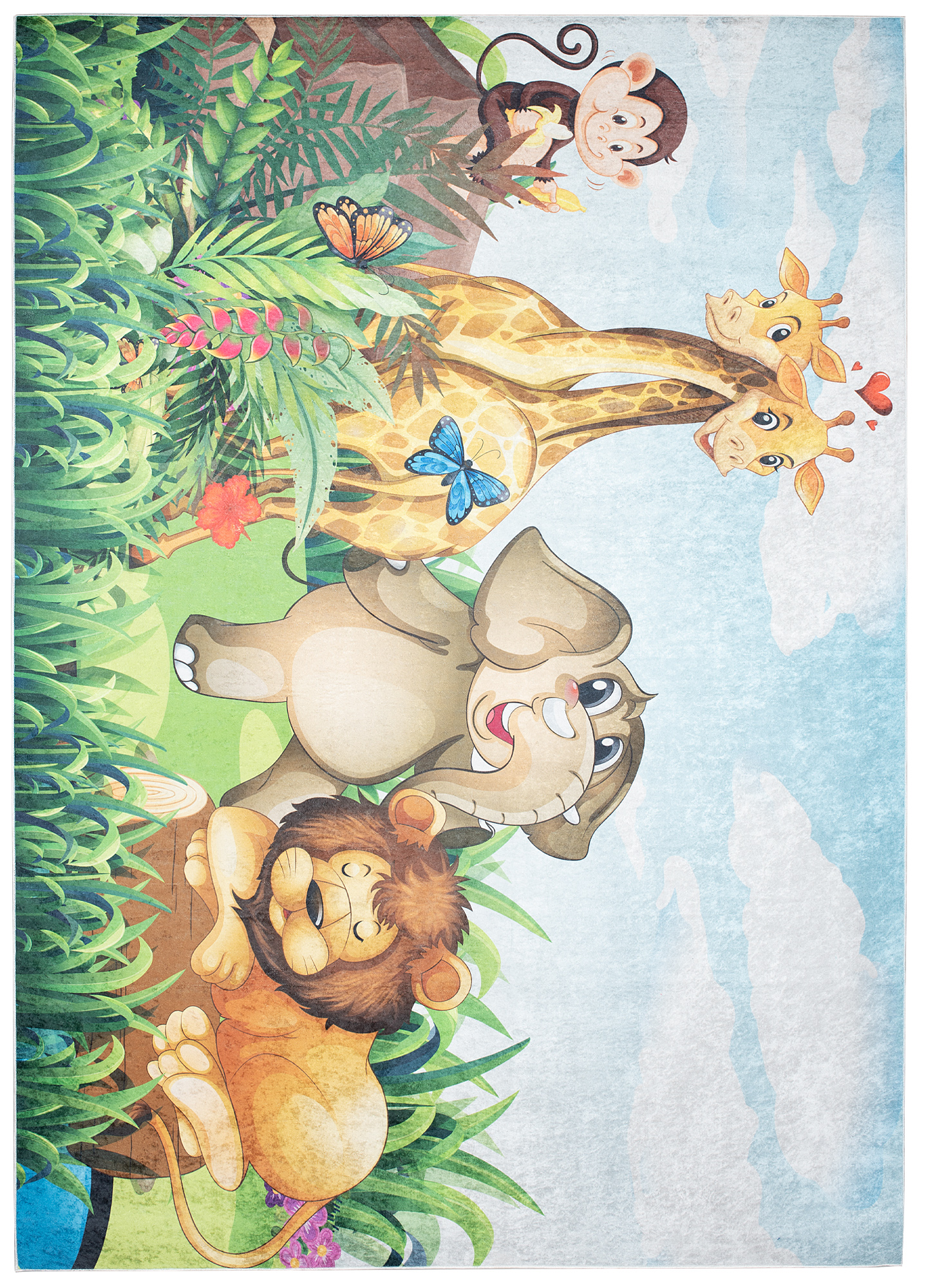 Alfombra Infantil Emma Lavable Antideslizante Safari Pradera
