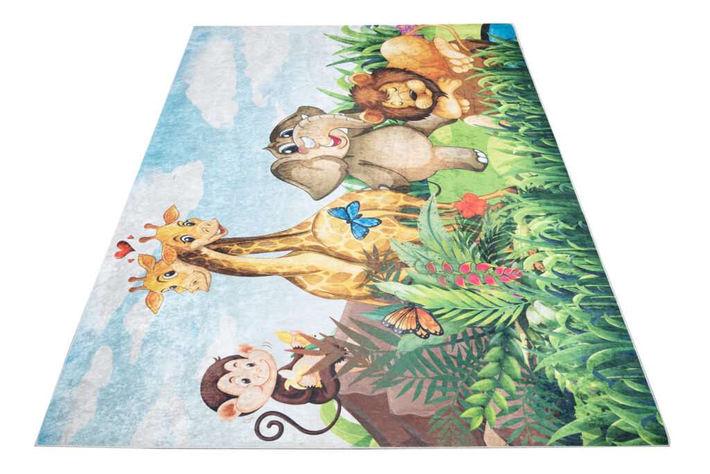 Alfombra Infantil Emma Lavable Antideslizante Safari Pradera