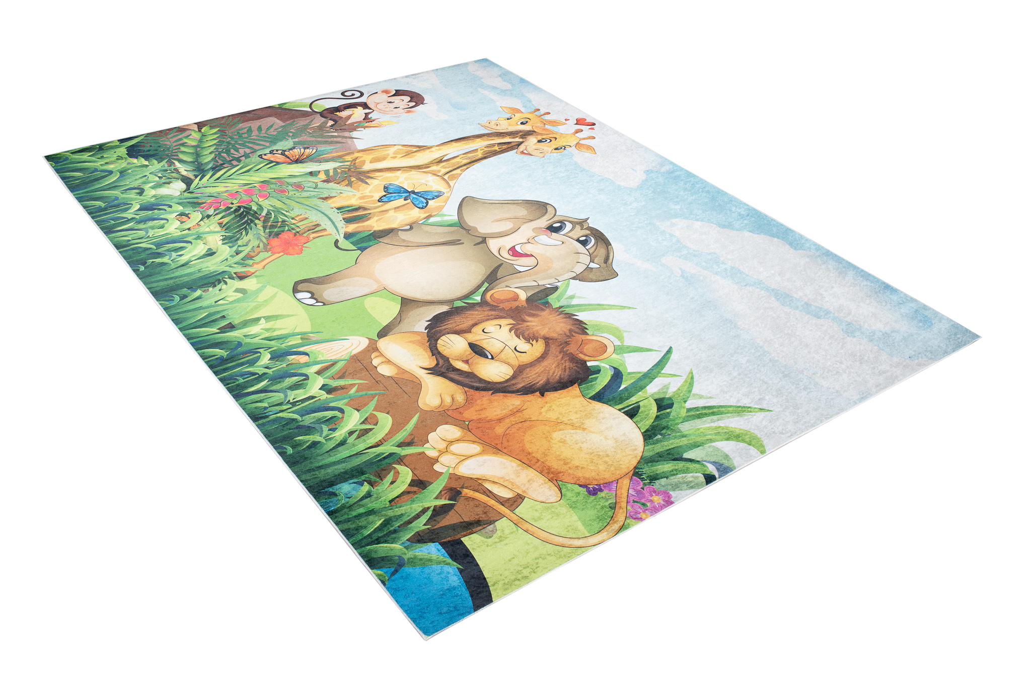 Alfombra Infantil Emma Lavable Antideslizante Safari Pradera