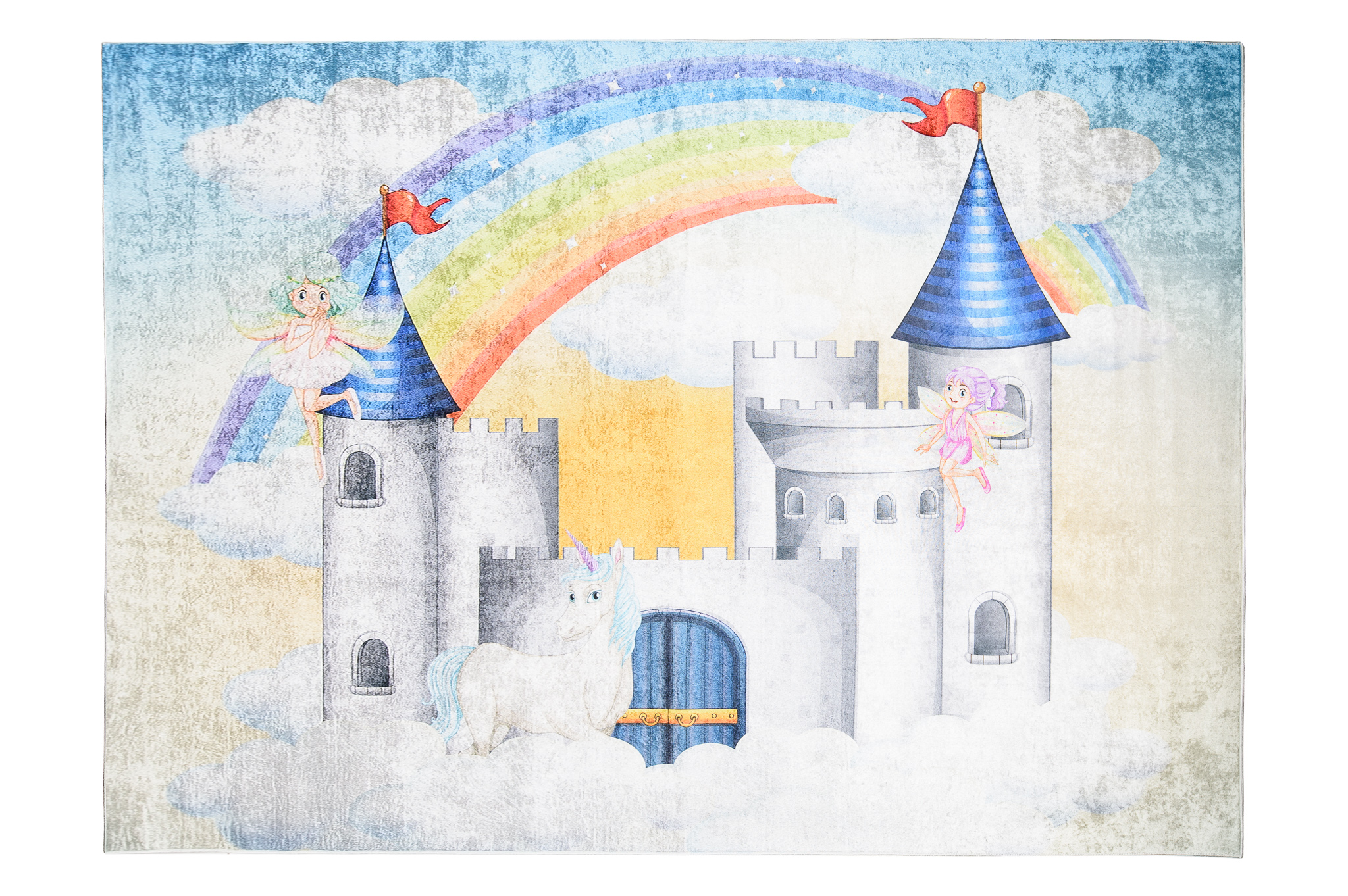 Alfombra Infantil Emma Multicolor Castillo Claro