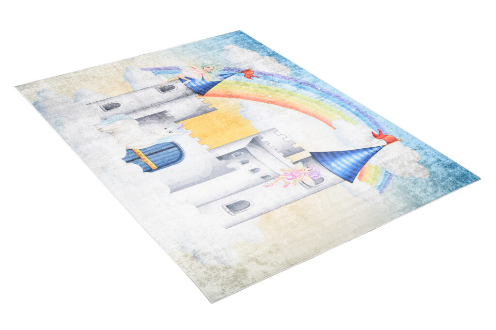 Alfombra Infantil Emma Multicolor Castillo Claro