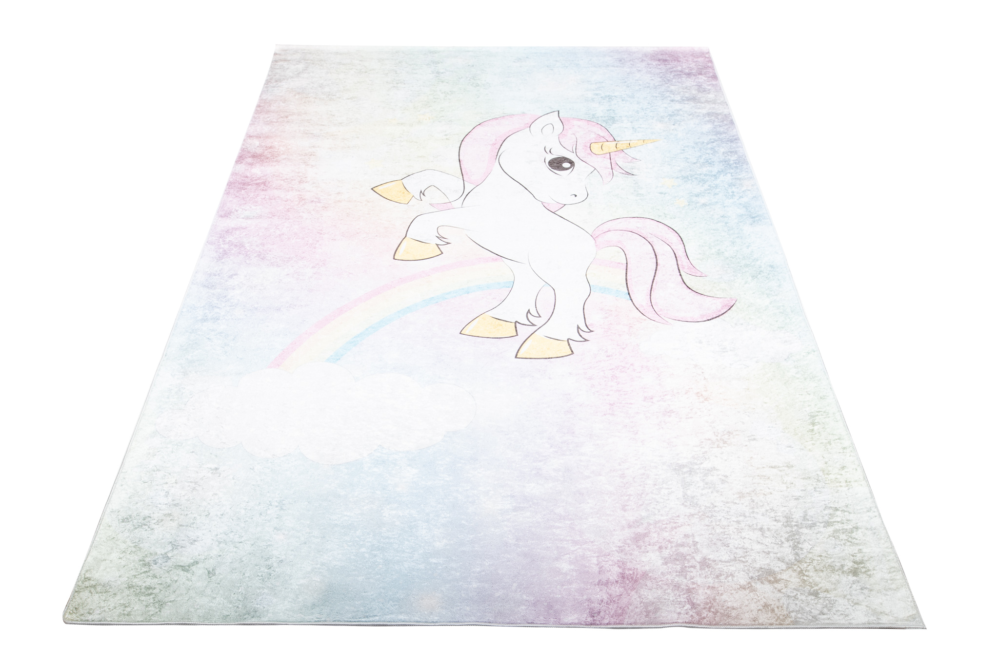 Alfombra Infantil Emma Lavable Antideslizante Rosa Unicornio