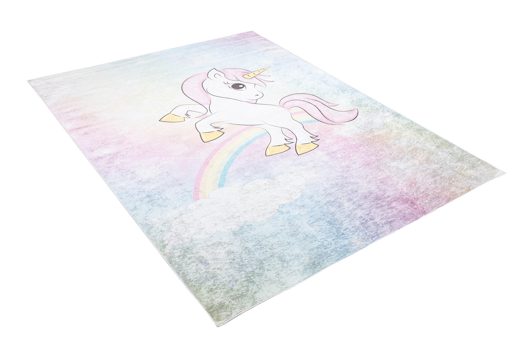 Alfombra Infantil Emma Lavable Antideslizante Rosa Unicornio