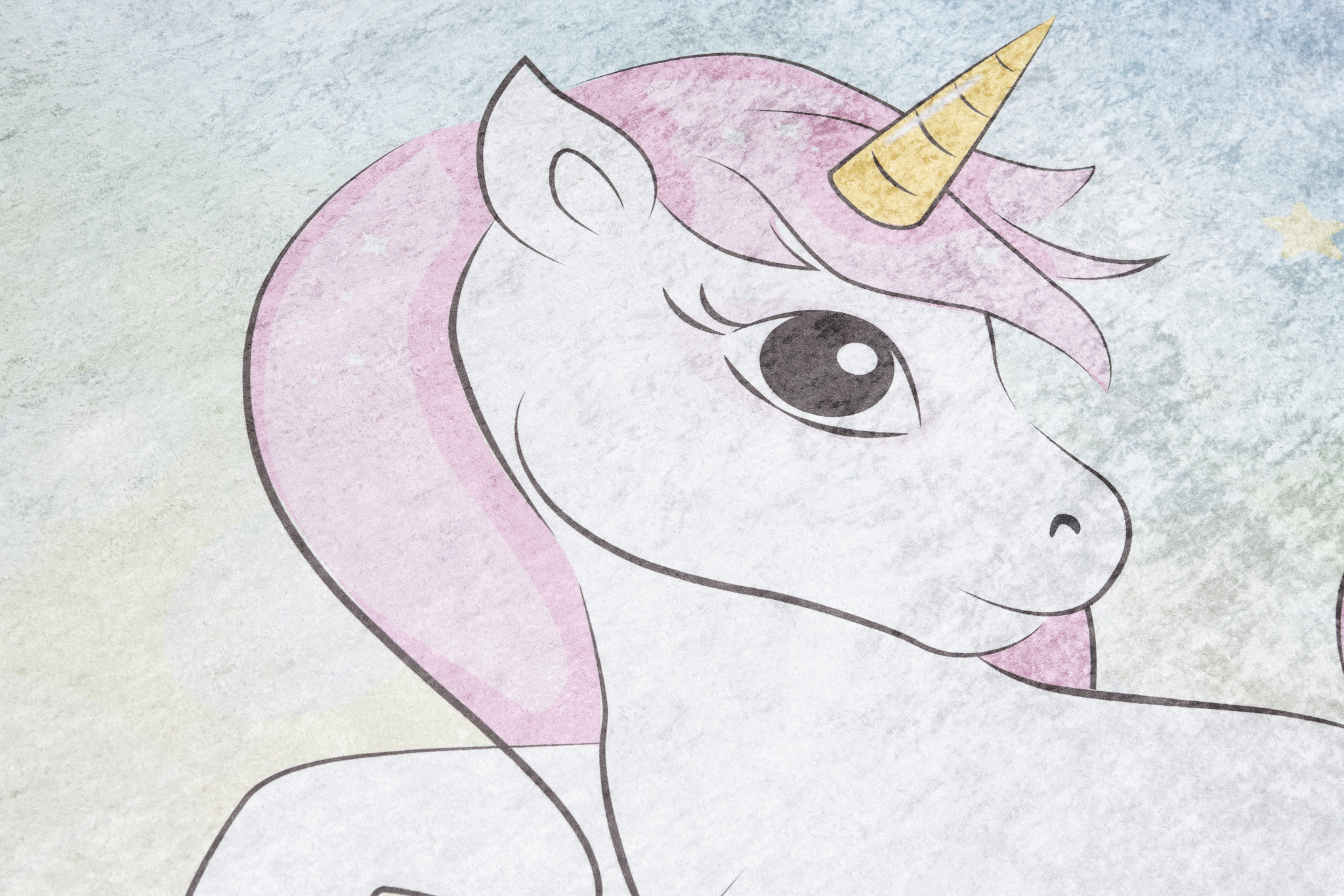 Alfombra Infantil Emma Lavable Antideslizante Rosa Unicornio