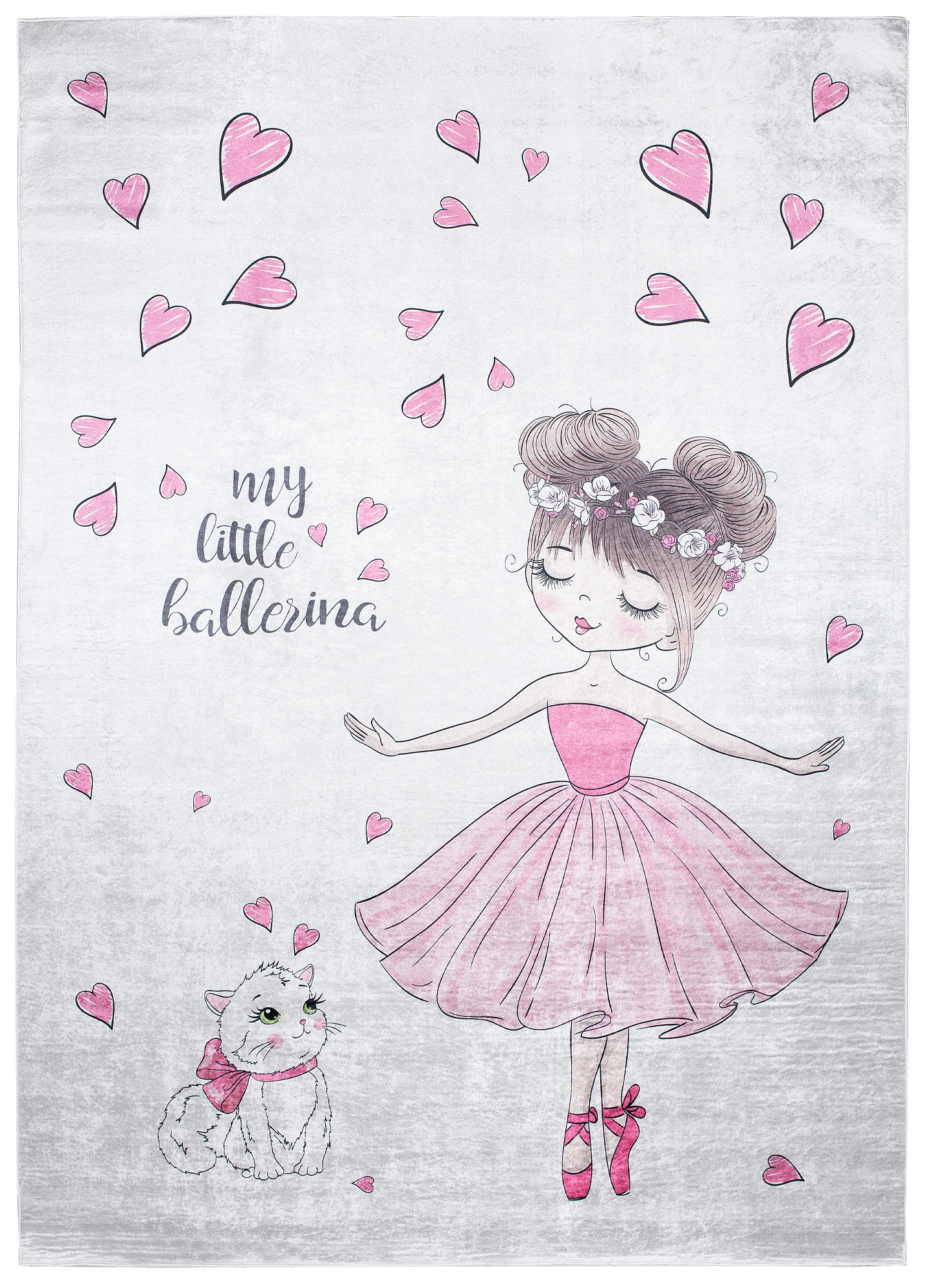 Alfombra Infantil Emma Rosa Bailarina Gato Antideslizante