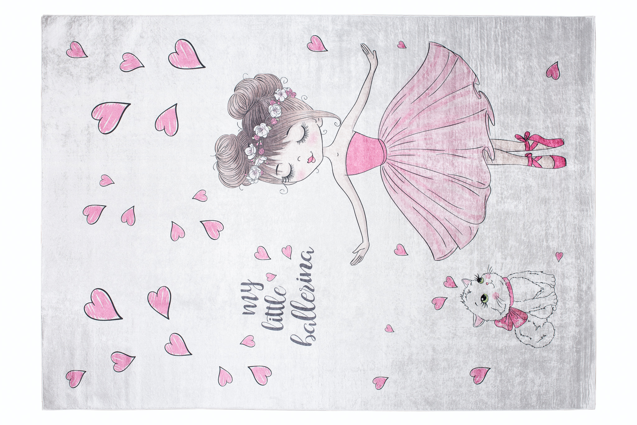 Alfombra Infantil Emma Rosa Bailarina Gato Antideslizante