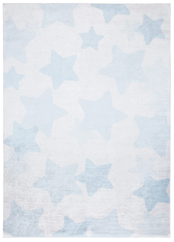 Alfombra Infantil Emma Azul Claro Estrellas Antideslizante