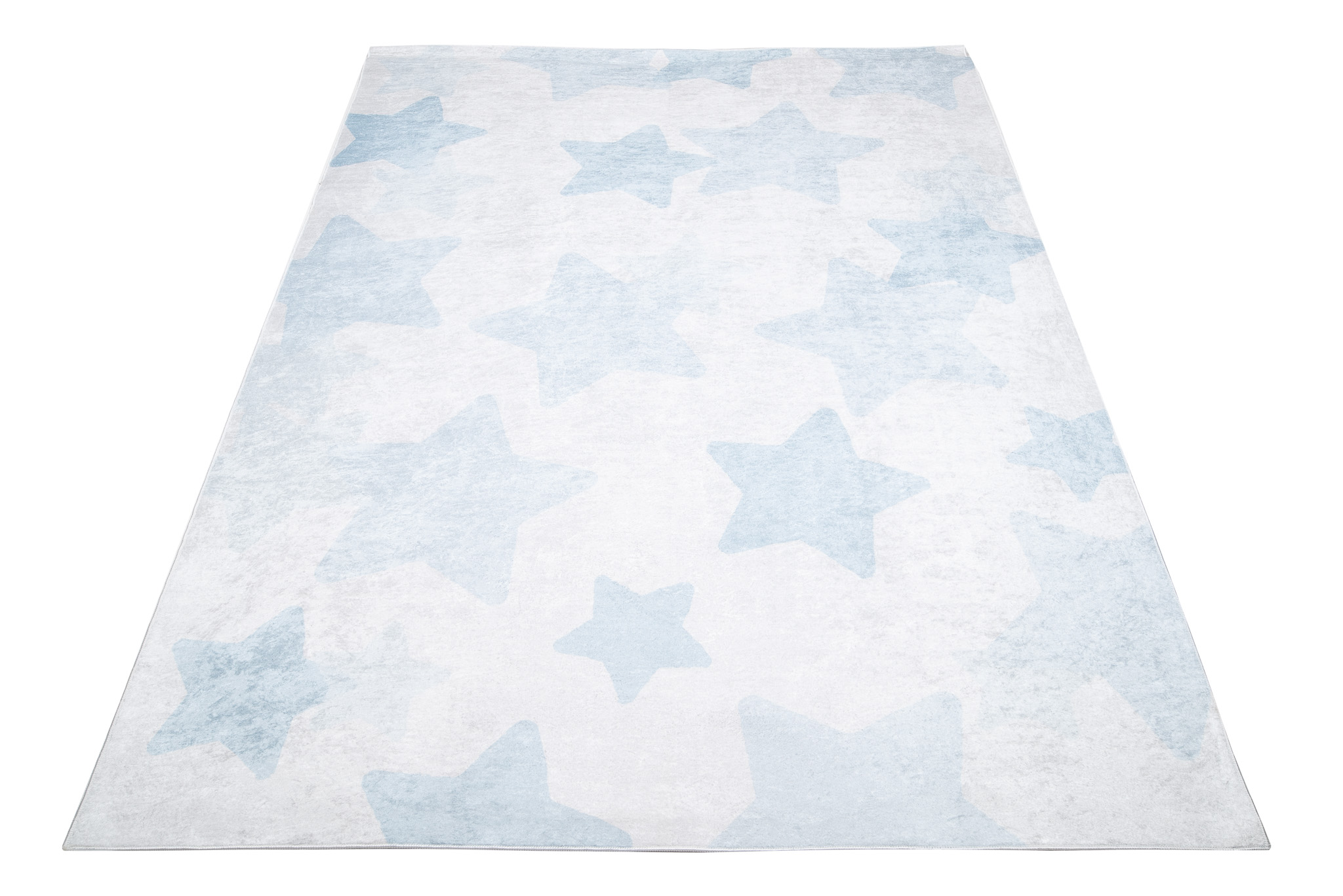 Alfombra Infantil Emma Azul Claro Estrellas Antideslizante