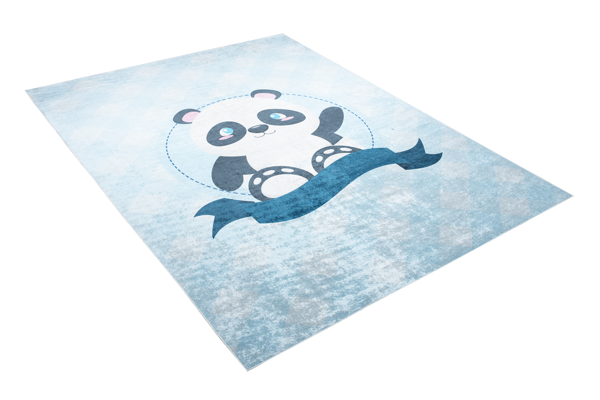 Alfombra Infantil Emma Lavable Antideslizante Azul Panda