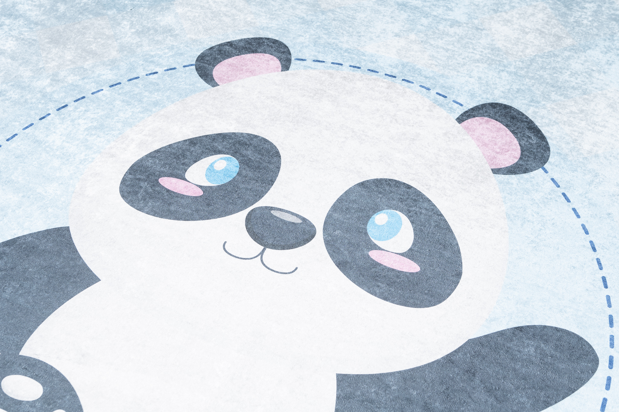 Alfombra Infantil Emma Lavable Antideslizante Azul Panda