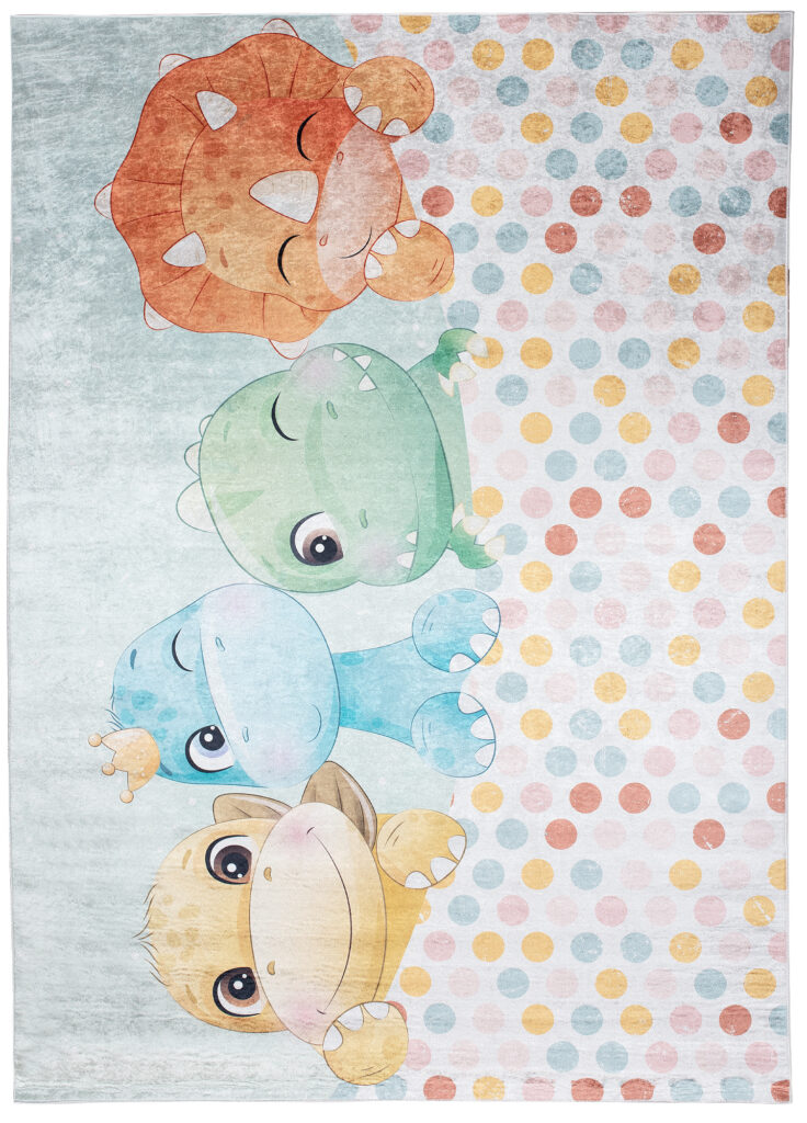 Alfombra Infantil Emma Dinosaurios de Colores Antideslizante