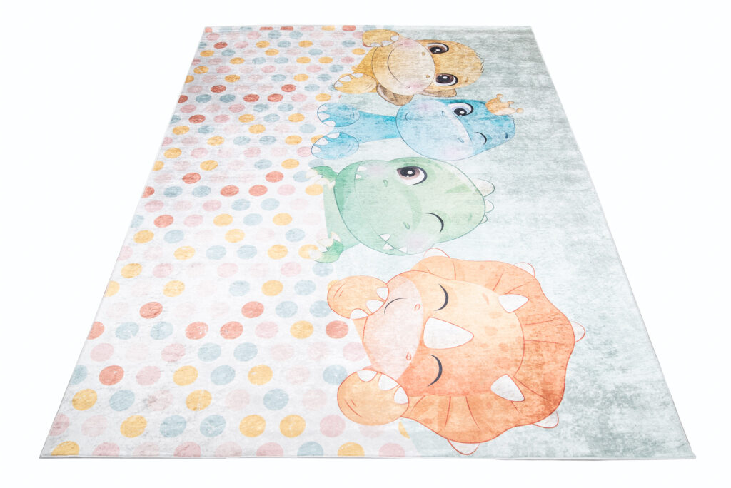 Alfombra Infantil Emma Dinosaurios de Colores Antideslizante