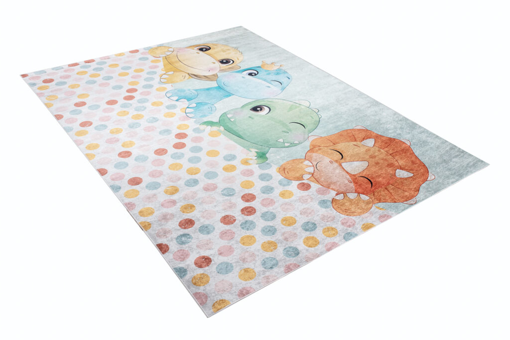 Alfombra Infantil Emma Dinosaurios de Colores Antideslizante