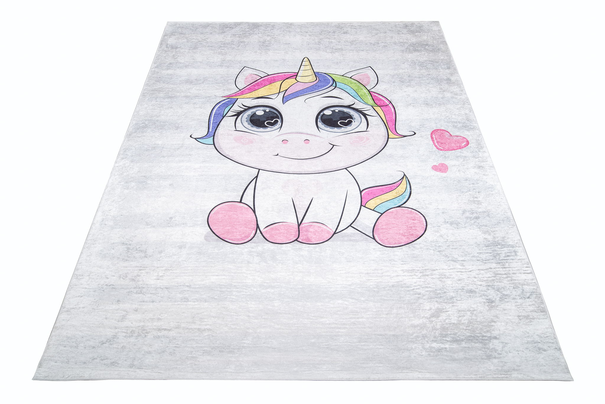 Alfombra Infantil Emma Gris Unicornio Antideslizante