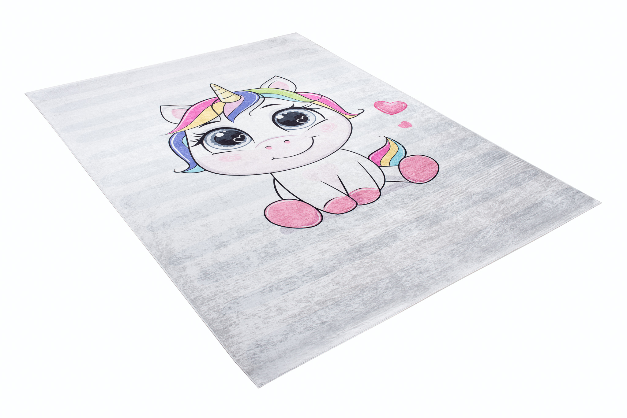 Alfombra Infantil Emma Gris Unicornio Antideslizante