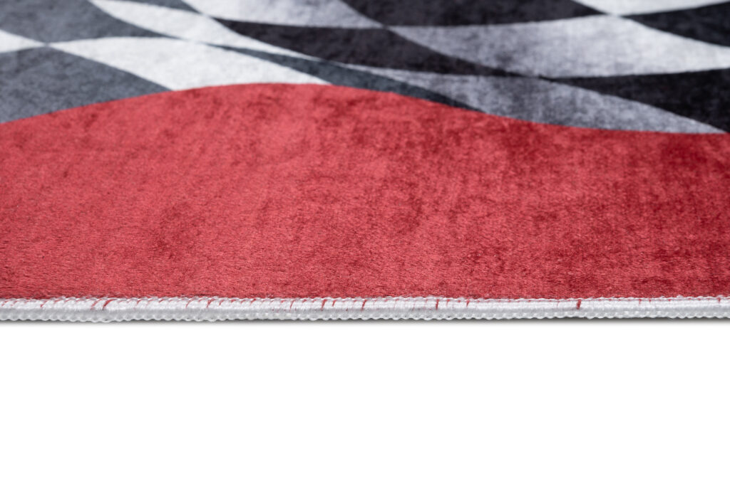 Alfombra Infantil Emma Rojo Negro Coches Antideslizante