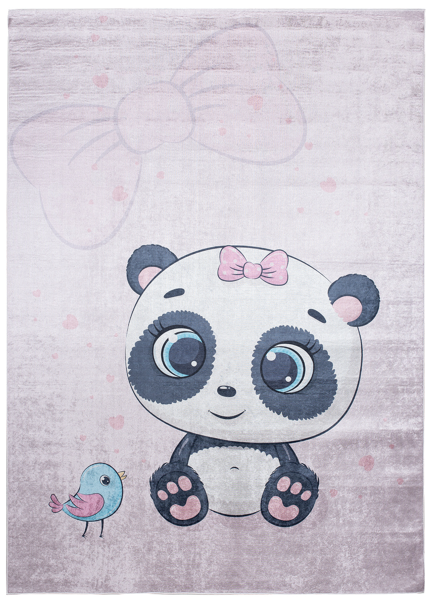 Alfombra Infantil Emma Lila Claro Panda Antideslizante