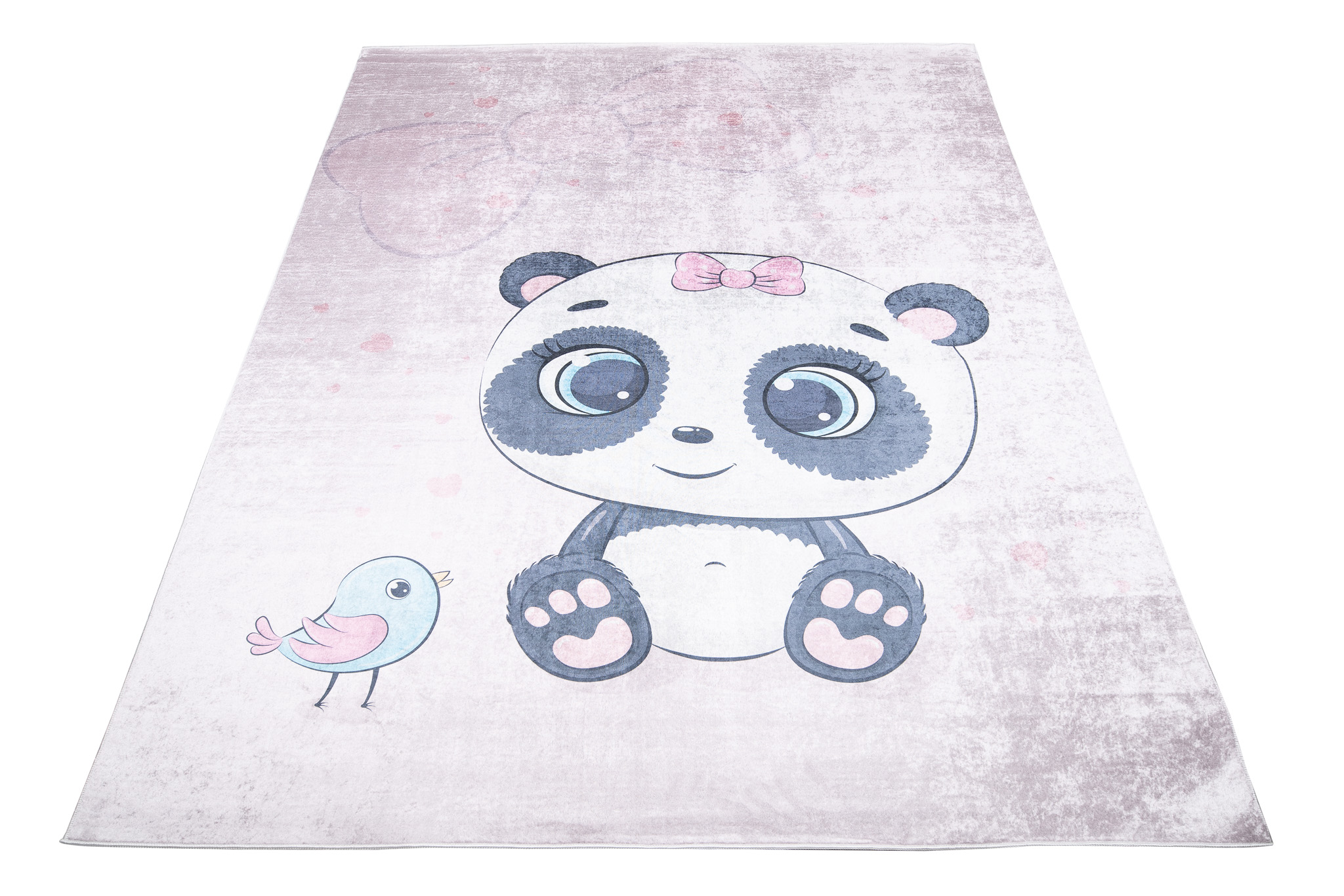 Alfombra Infantil Emma Lila Claro Panda Antideslizante