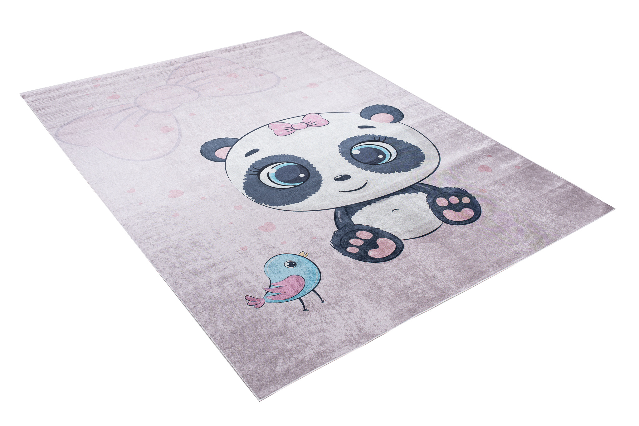 Alfombra Infantil Emma Lila Claro Panda Antideslizante