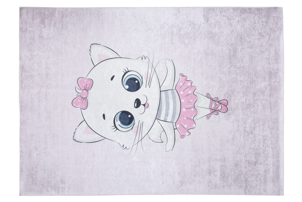 Alfombra Infantil Emma Rosa Gato Bailarina Antideslizante