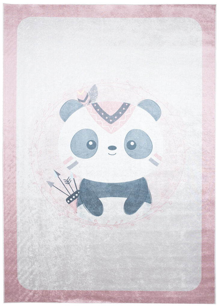 Alfombra Infantil Emma Lavable Antideslizante Rosa Panda