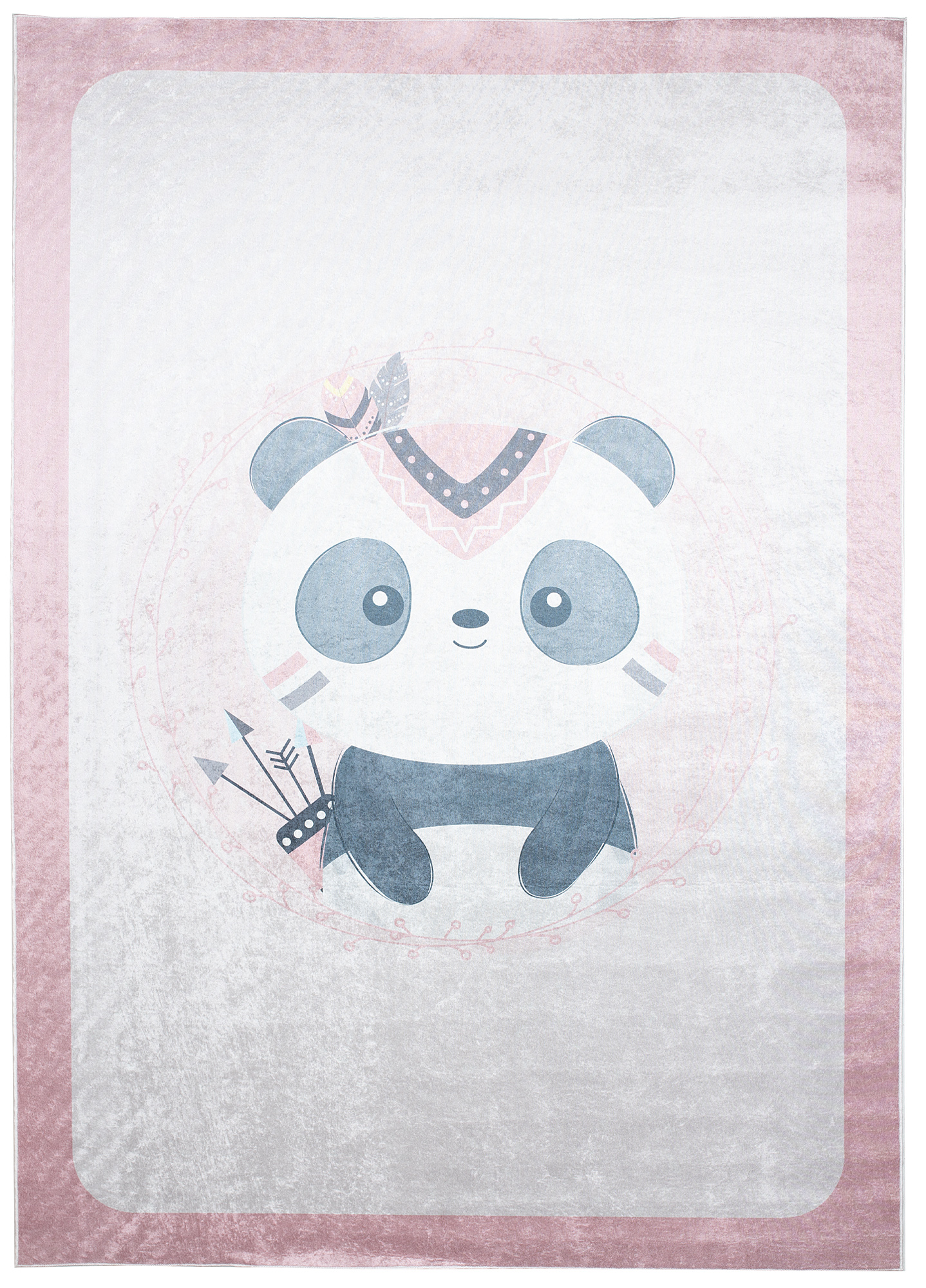 Alfombra Infantil Emma Lavable Antideslizante Rosa Panda