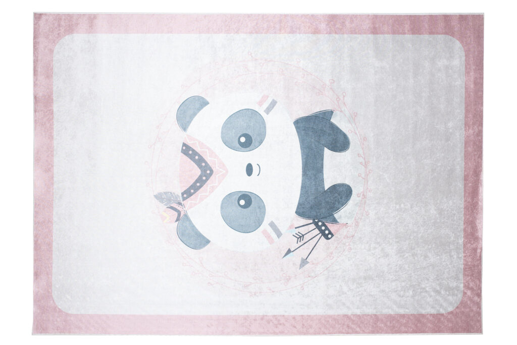 Alfombra Infantil Emma Lavable Antideslizante Rosa Panda