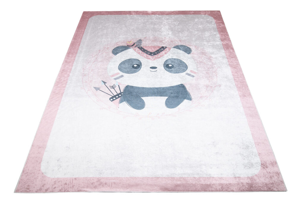 Alfombra Infantil Emma Lavable Antideslizante Rosa Panda