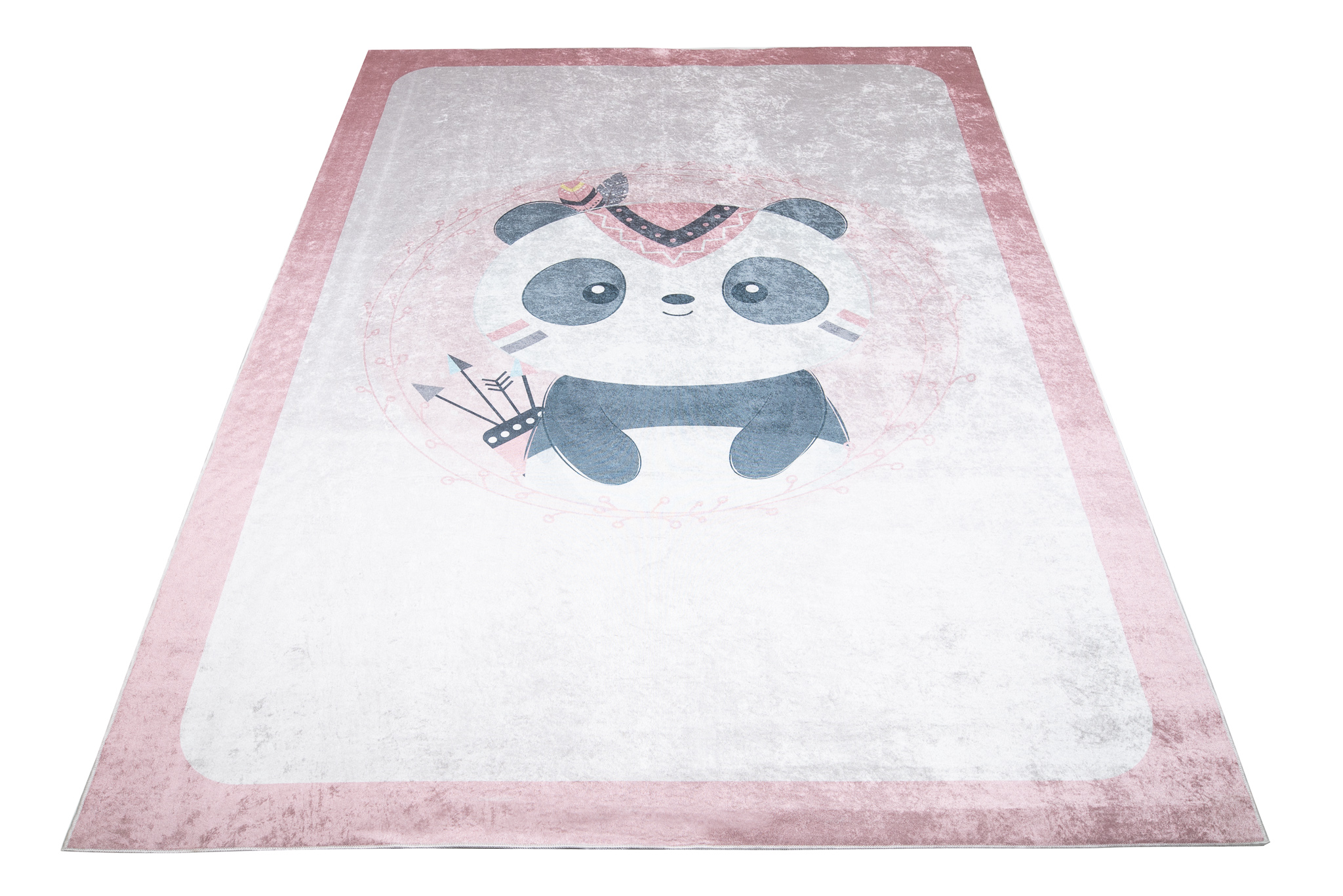 Alfombra Infantil Emma Lavable Antideslizante Rosa Panda
