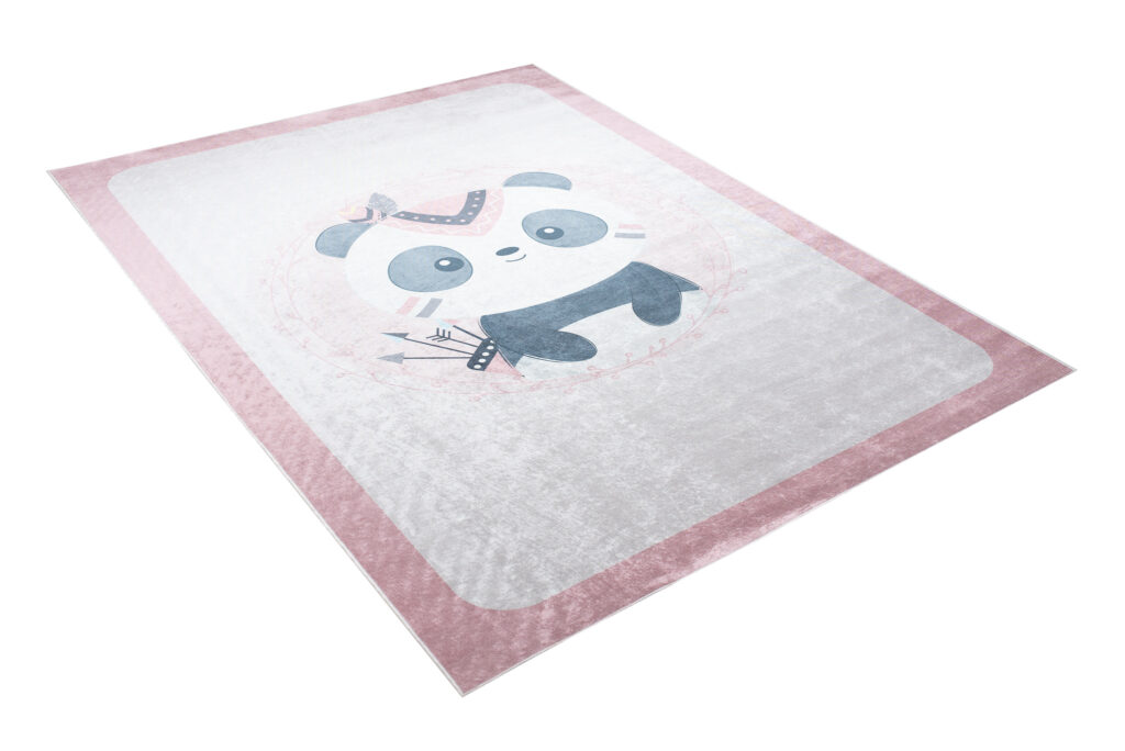 Alfombra Infantil Emma Lavable Antideslizante Rosa Panda