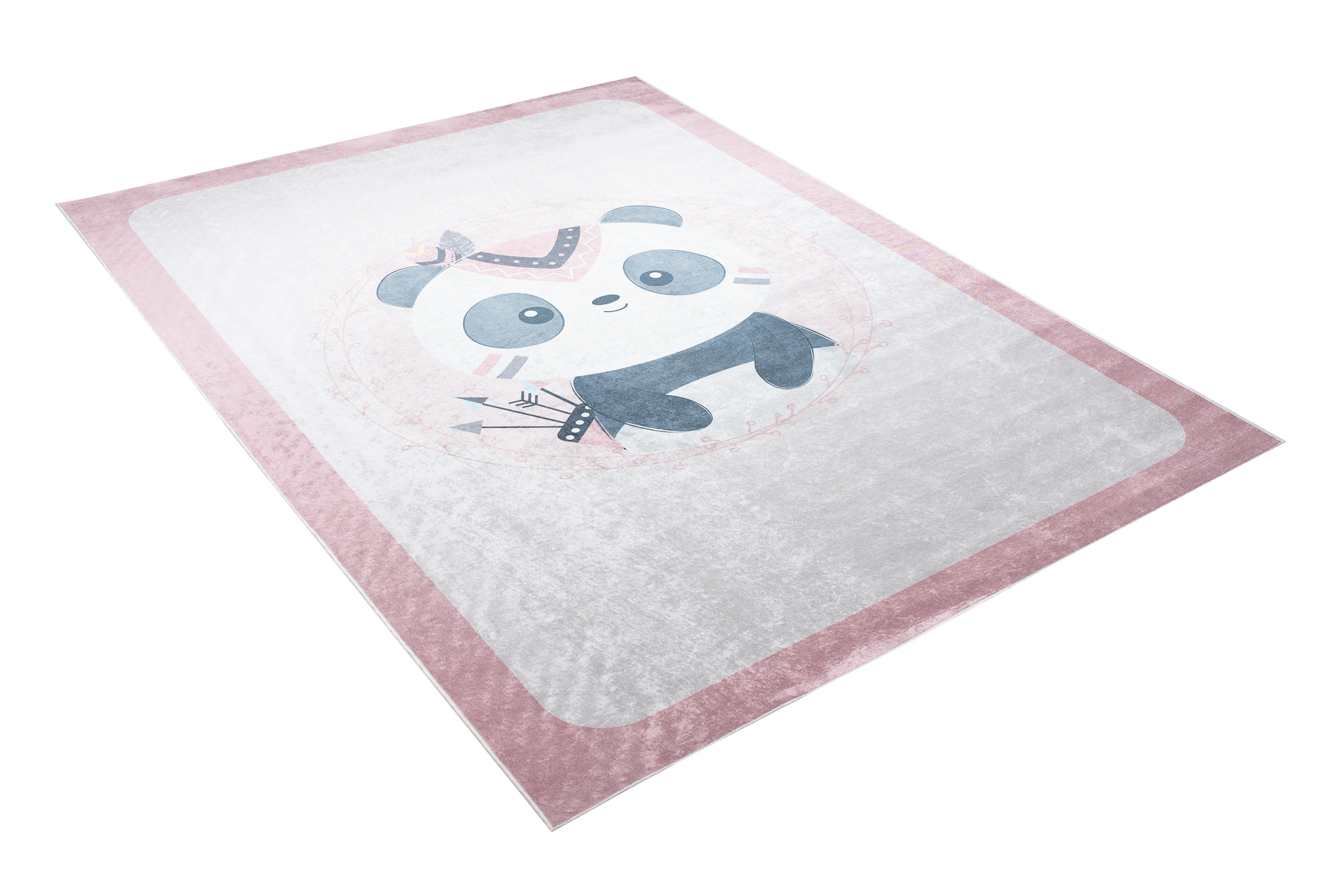 Alfombra Infantil Emma Lavable Antideslizante Rosa Panda