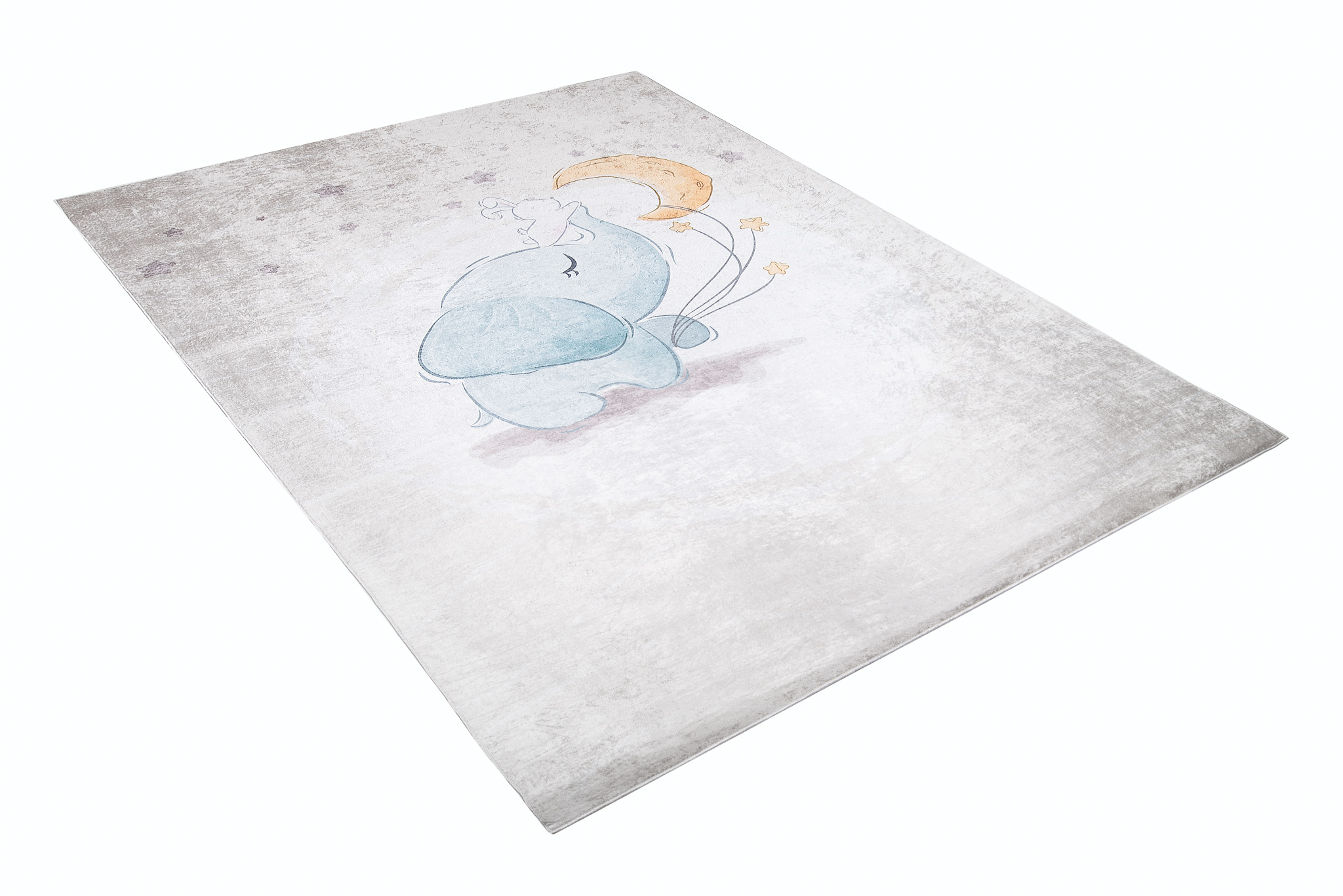 Alfombra Infantil Emma Gris Elefante Luna Antideslizante