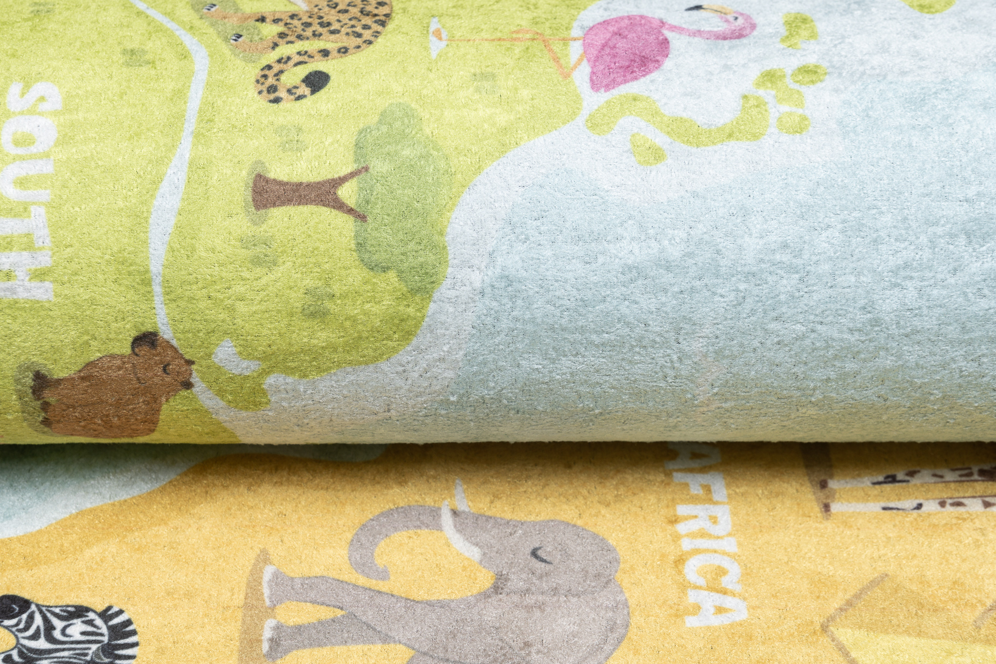 Alfombra Infantil Emma Mapa del Mundo Multicolor Antideslizante