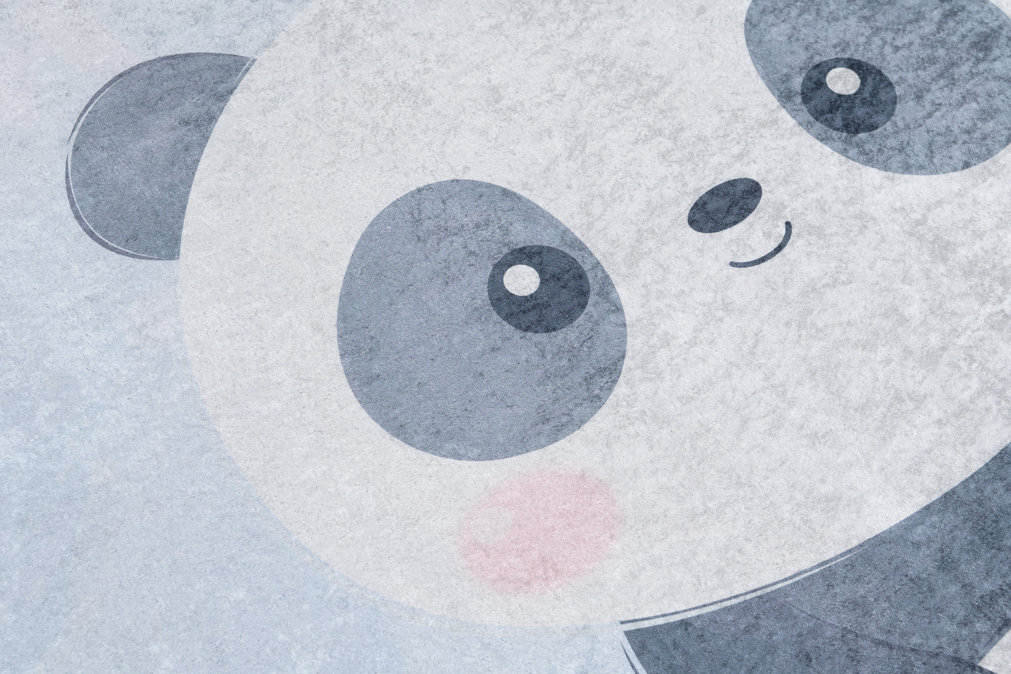 Alfombra Infantil Emma Gris Azul Panda Antideslizante