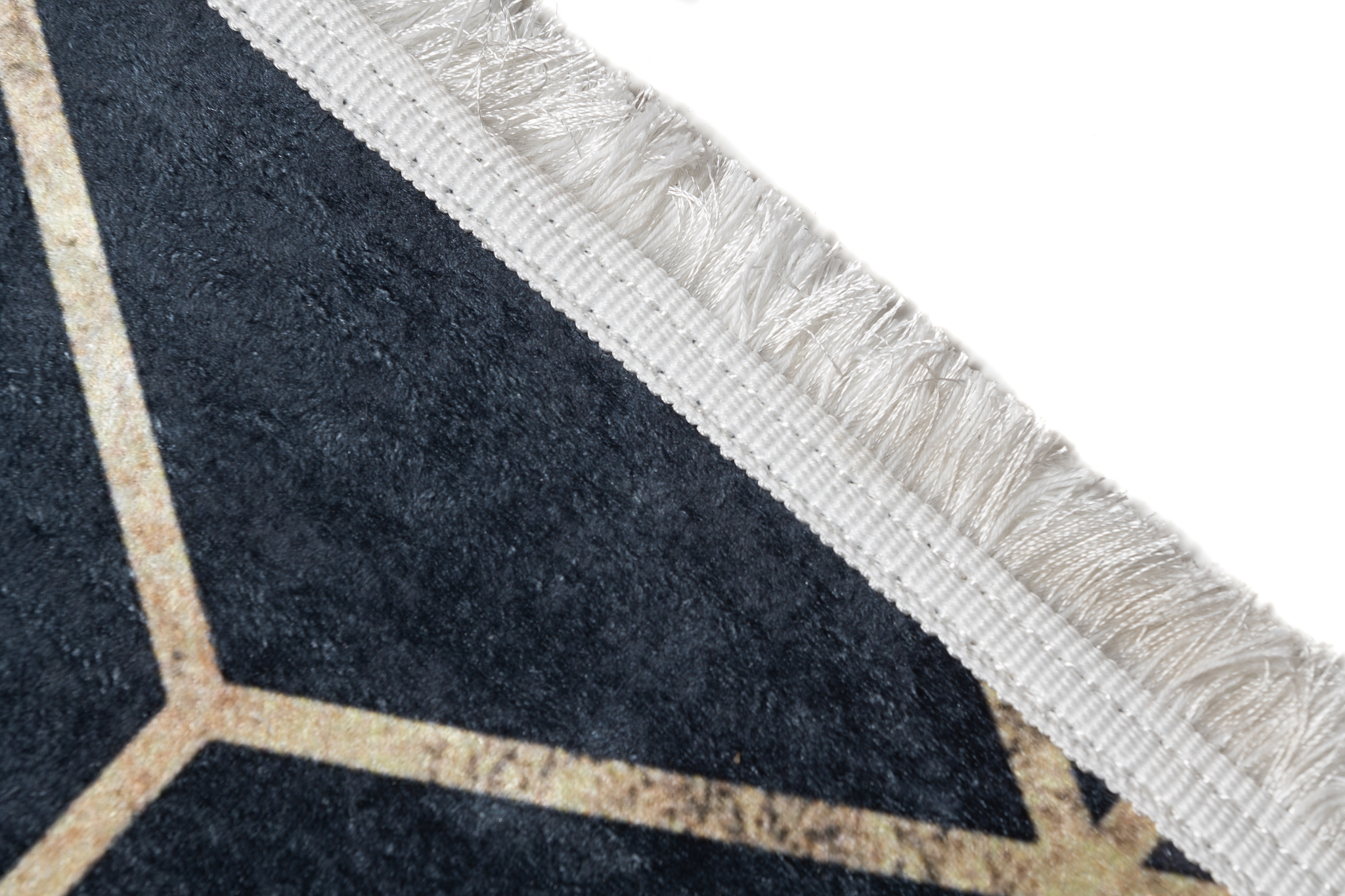 Alfombra Toscana con Flecos Gris Dorado Cubos