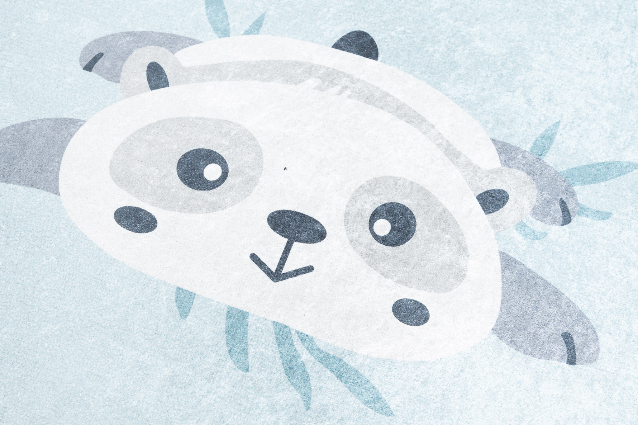 Alfombra Infantil Emma Lavable Antideslizante Azul Gris Pandas