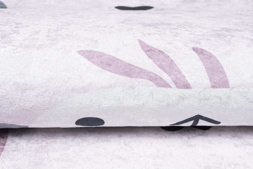 Alfombra Infantil Emma Lavable Antideslizante Rosa Gris Pandas