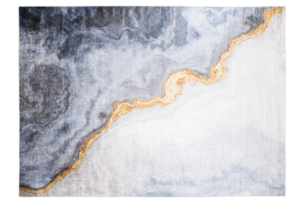 Alfombra Toscana Moderna Gris Dorado Abstracta
