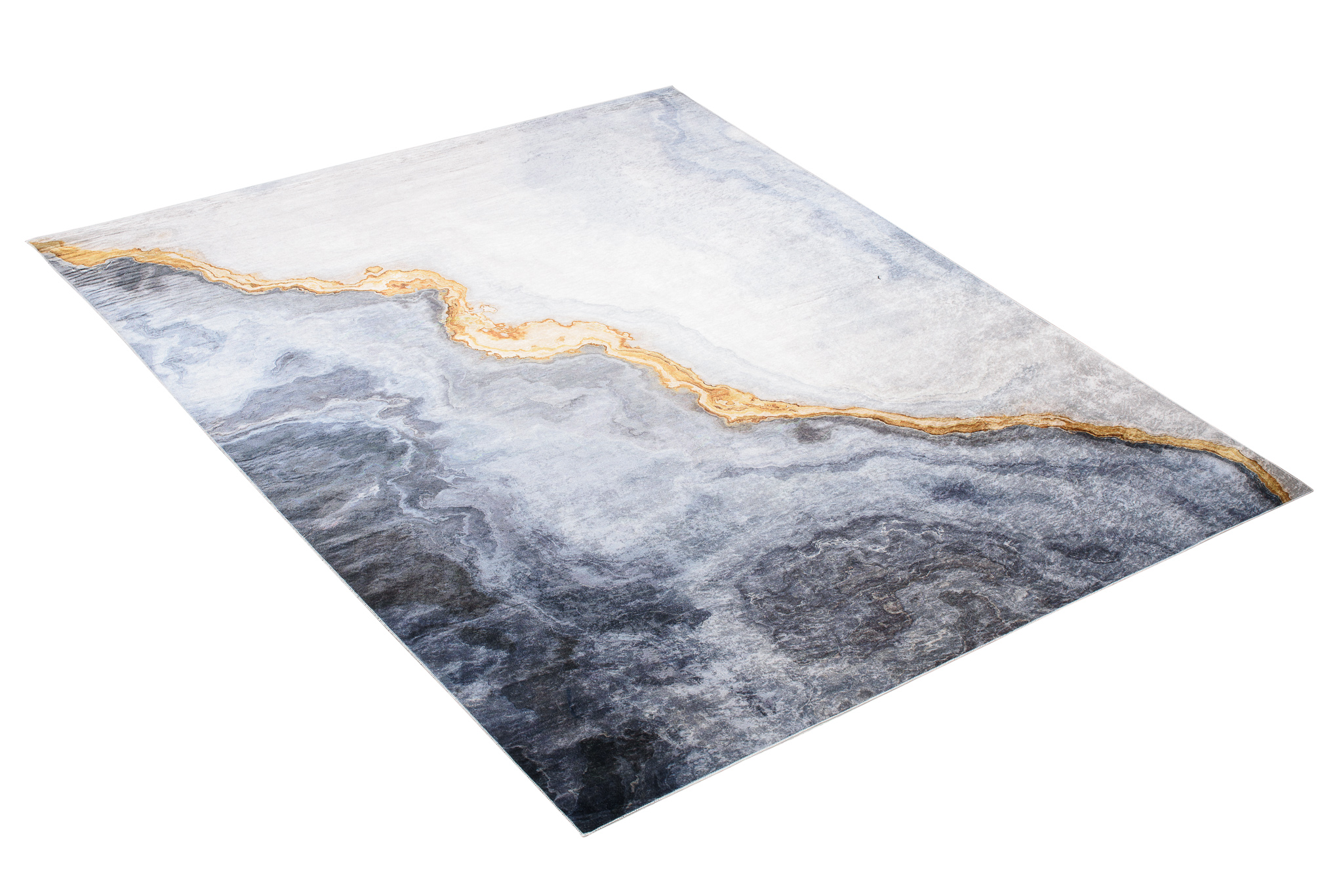Alfombra Toscana Moderna Gris Dorado Abstracta